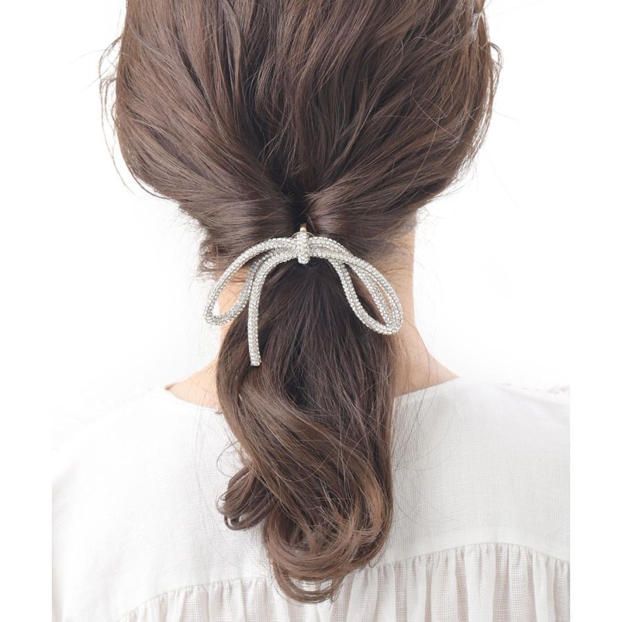 ヴァンテーヌ ヘアカフ ポニーフック リボン ビジュー ライン