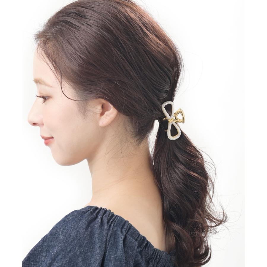 ヴァンテーヌ バンスクリップ ビジュー リボン ヘアクリップ H7804
