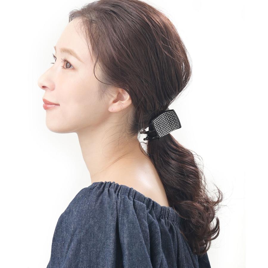 ヴァンテーヌ ヘアクリップ バンスクリップ スタッズ風 まとめ髪