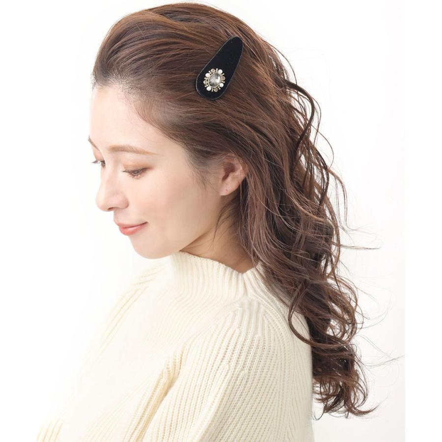 ヴァンテーヌ パッチン留め ヘアクリップ 2個セット ビジュー
