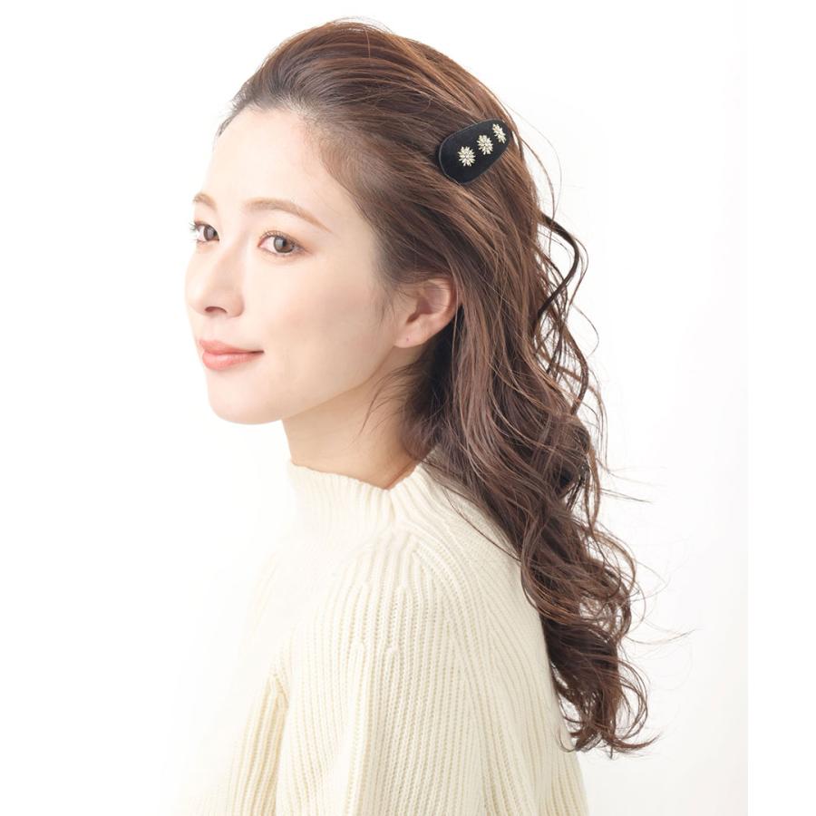 ヴァンテーヌ パッチン留め ヘアクリップ 2個セット ビジュー