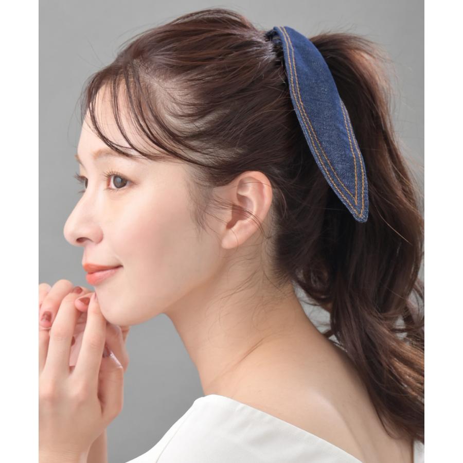 ヴァンテーヌ デニムリボンヘアゴム ロング 大人カジュアル ヘアアクセ