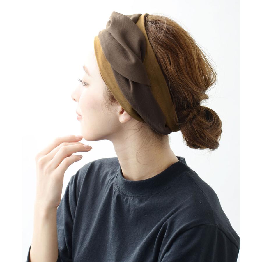 ヴァンテーヌ バイカラーヘアバンド ターバン 巻 リバーシブル 無地