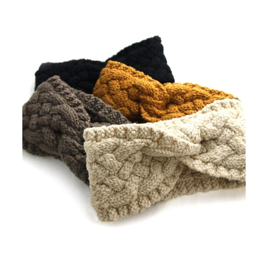 ヴァンテーヌ 編み込みニットクロスターバンヘアバンド 秋冬 大人っ