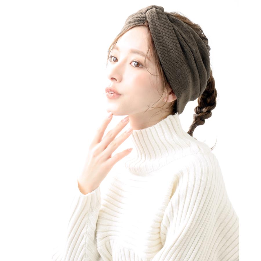 ヴァンテーヌ ヘアバンド 無地 幅広 ニット ヘアアクセサリー ターバン