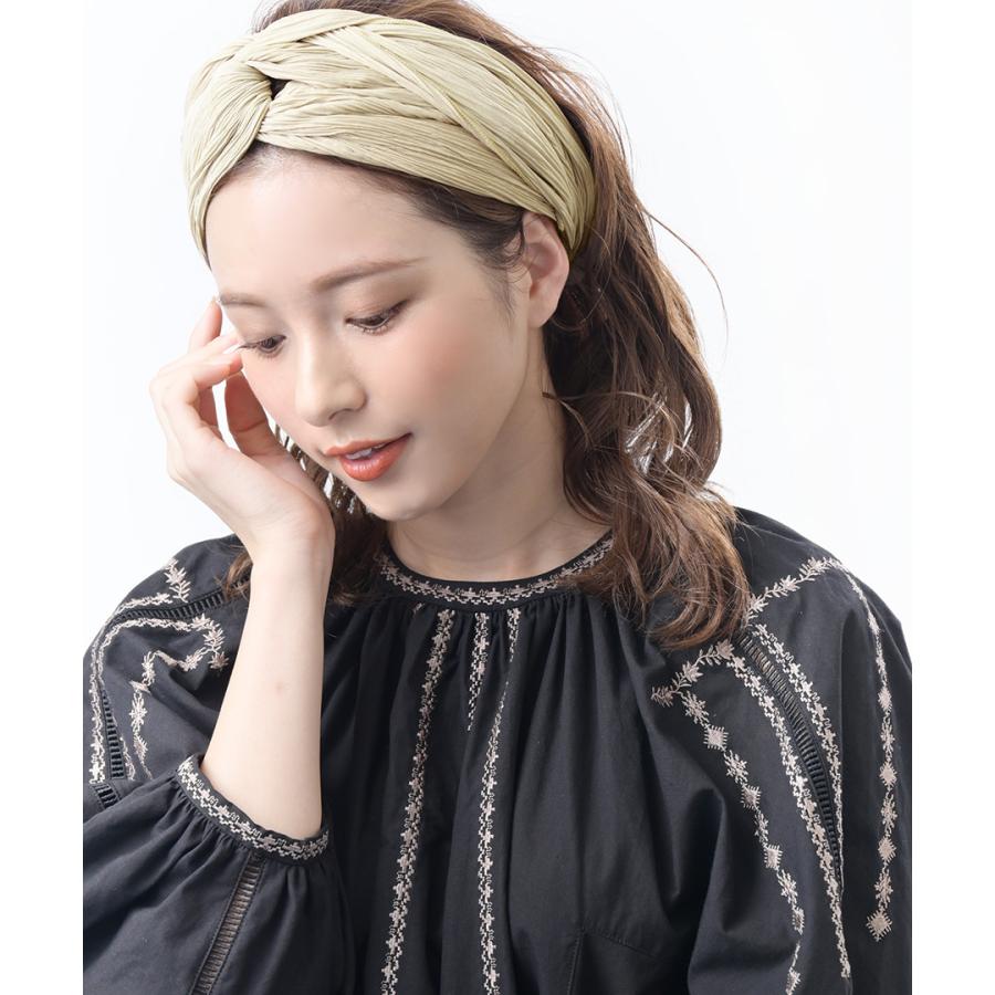 ヴァンテーヌ プリーツターバンヘアバンド アレンジ リボン結び