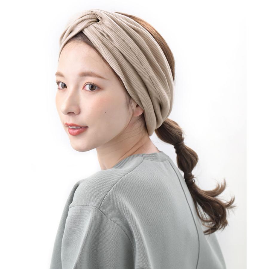 ヴァンテーヌ ボリュームワイドリブターバンヘアバンド ターバンヘア