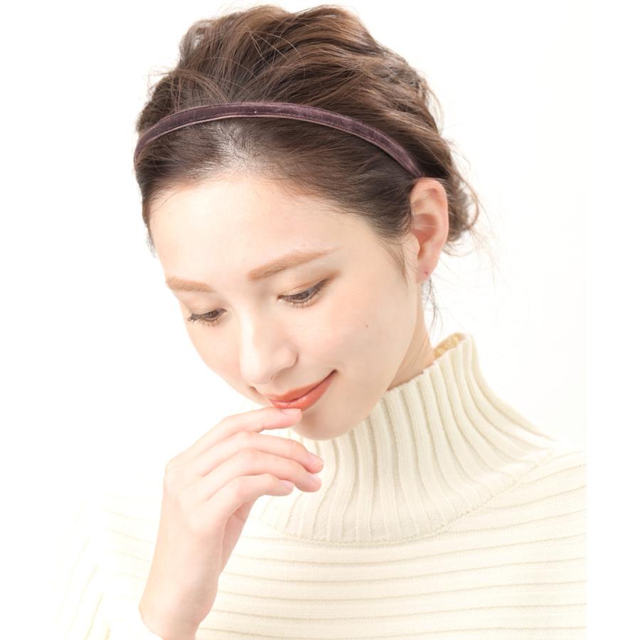 ヴァンテーヌ カチューシャ ベルベット ヘアアクセサリー 細め