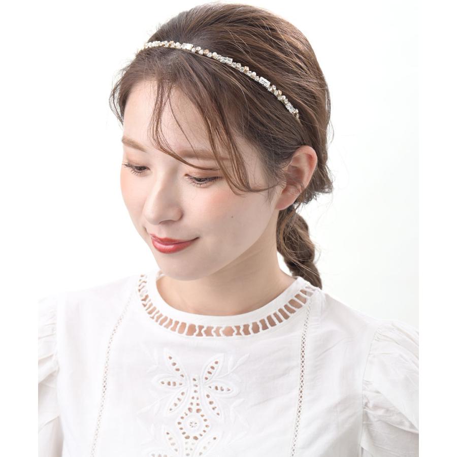 ヴァンテーヌ カチューシャ スワロフスキー パール 細HK-143
