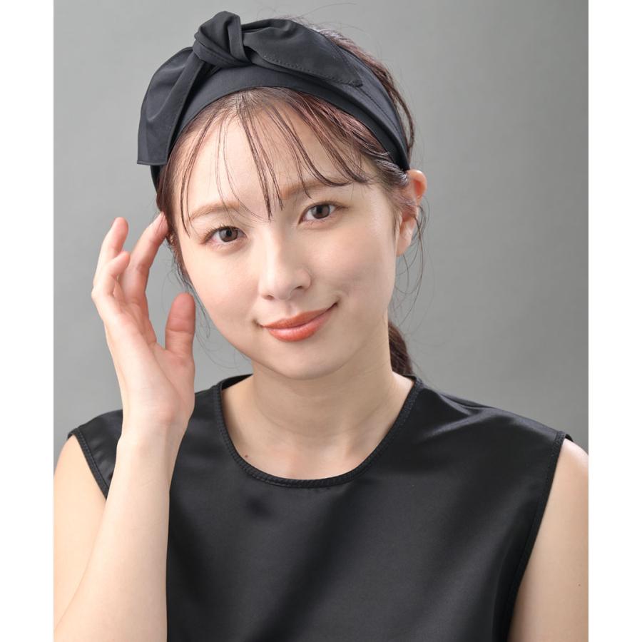 shushutong リボン　カチューシャ　ヘアバンド　ブラック ヴァンテーヌ ロングリボン付きカチューシャ ヘアバンド 大人