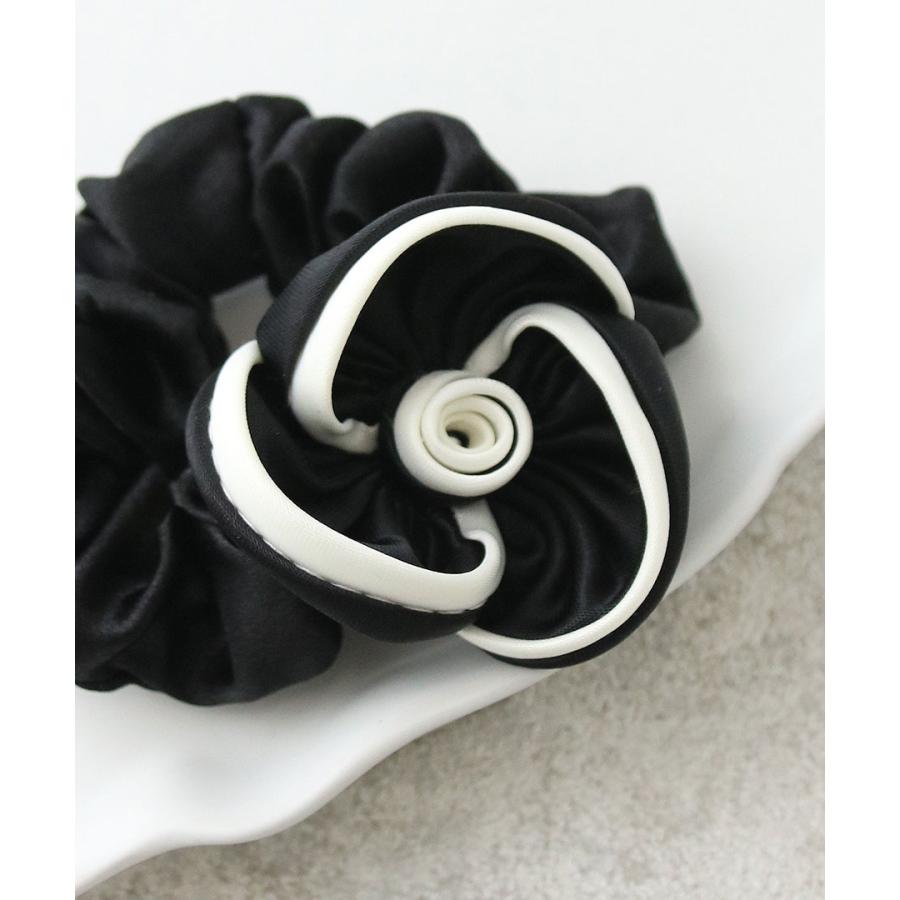 ヴァンテーヌ シュシュ カメリア Sサイズ バイカラー 白黒 ヘアゴム