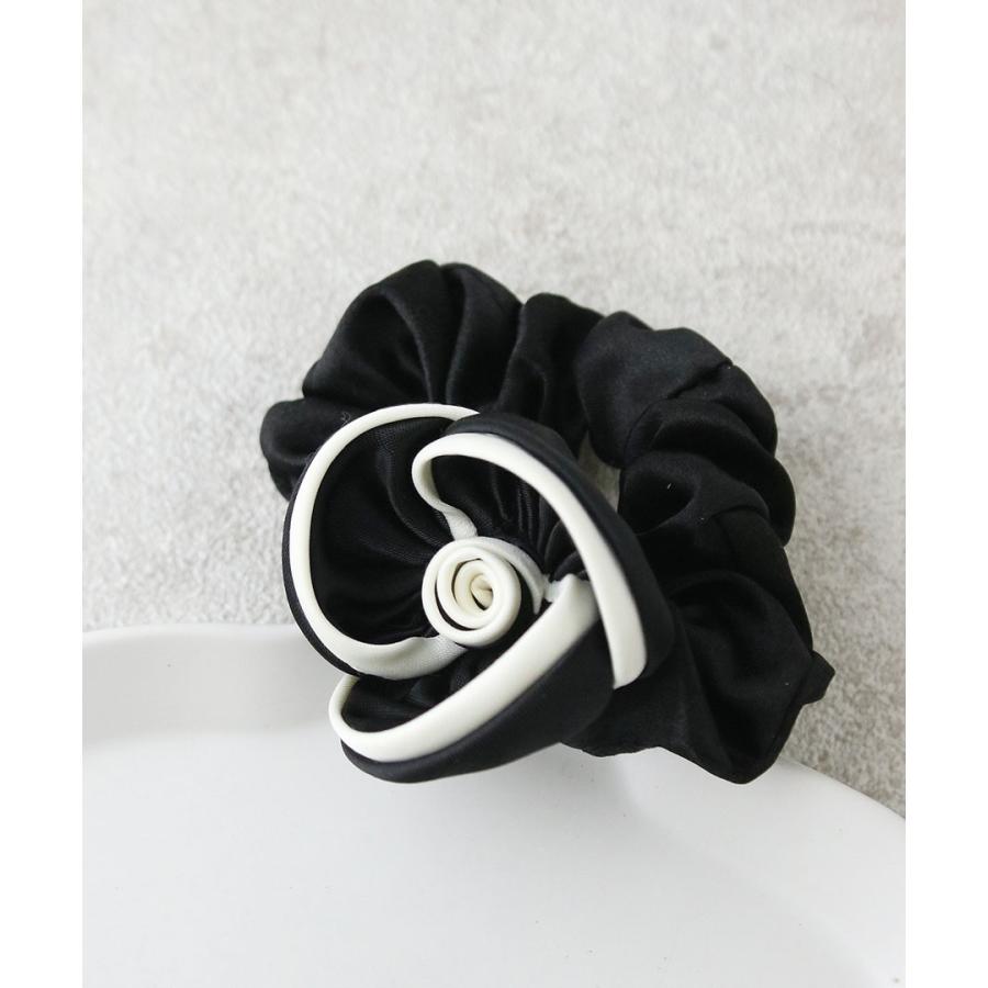 ヴァンテーヌ シュシュ カメリア Sサイズ バイカラー 白黒 ヘアゴム