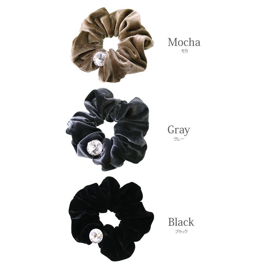 ヴァンテーヌ シュシュ スワロフスキー ベロア 一粒 まとめ髪 ヘア