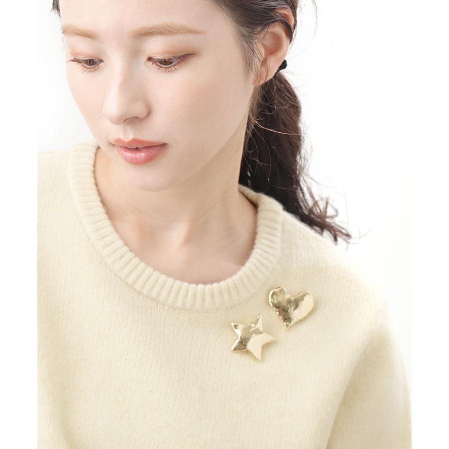 ヴァンテーヌ シュシュ ブローチ付き ベロア ハート スター アレンジ