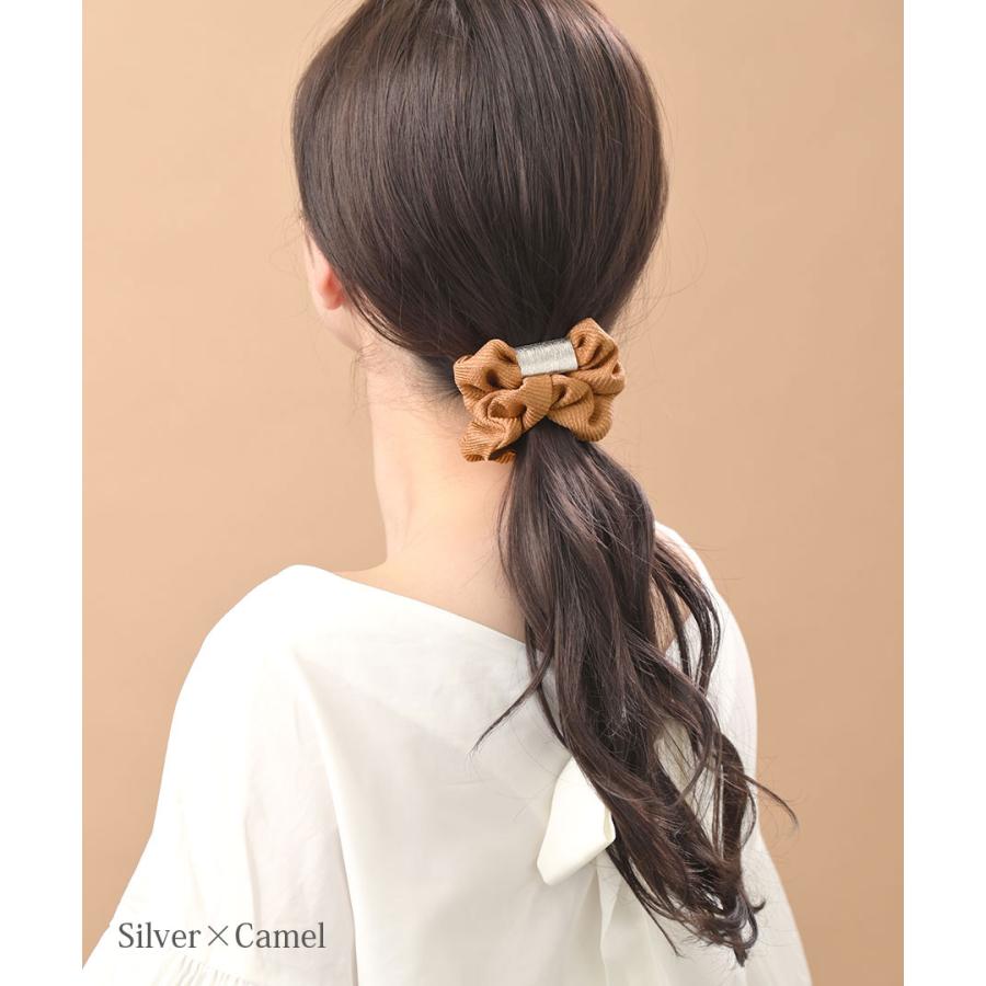 ヴァンテーヌ シュシュ メタルプレート ヘアアクセ 光沢感 レディース