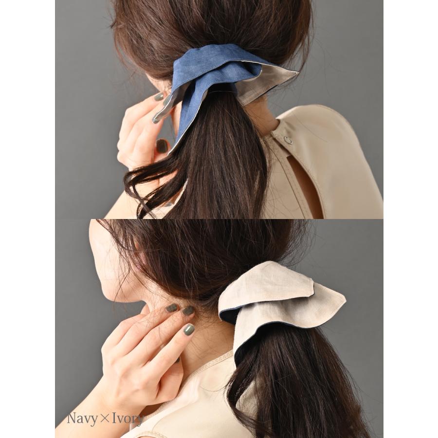 ヴァンテーヌ リバーシブルスクエアシュシュ 2way ヘアアレンジ