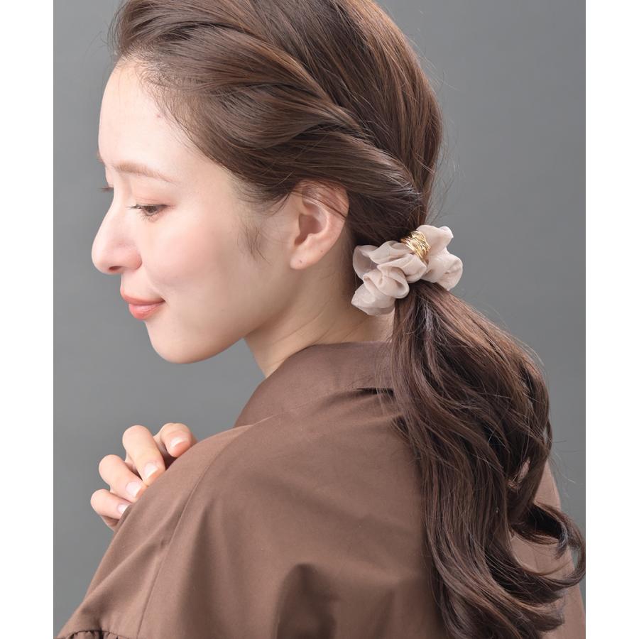ヴァンテーヌ チャーム付き シフォンミニシュシュ 小さめ 大人 上品