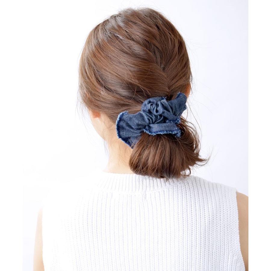 ヴァンテーヌ シュシュ ヘアアクセサリー デニム フリンジHS-95