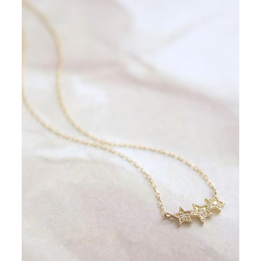 ヴァンテーヌ K10 ダイヤモンドスターネックレス 星 レディース  