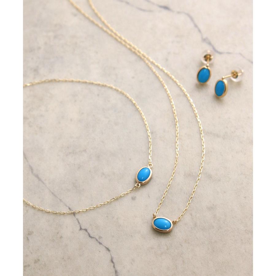 ヴァンテーヌ K10 ネックレス 天然石 ターコイズ 誕生石 12月 オーバル