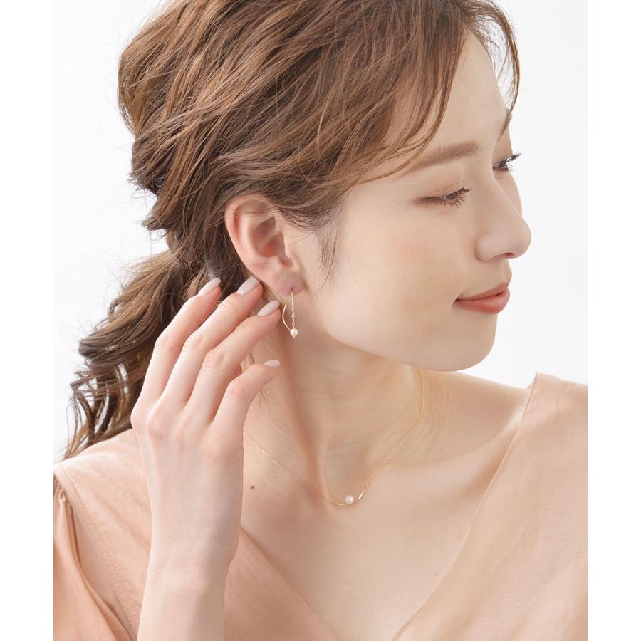 ヴァンテーヌ K10 アコヤパールアメリカンピアス 10K ロング イエロー  