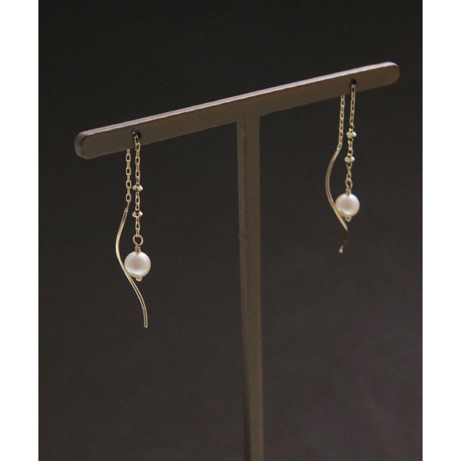 ヴァンテーヌ K10 アコヤパールアメリカンピアス 10K ロング イエロー  