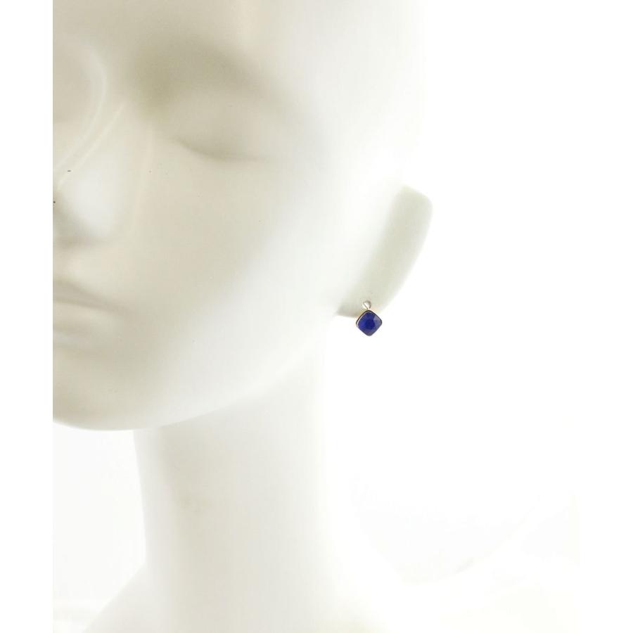 ヴァンテーヌ K10 ラピスラズリのひし形ピアス イエローゴールド 10金