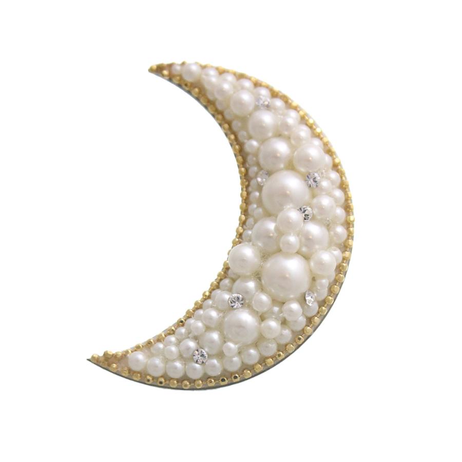 ヴァンテーヌ ブローチ マグネット ムーン Mサイズ 月 パール 可愛い