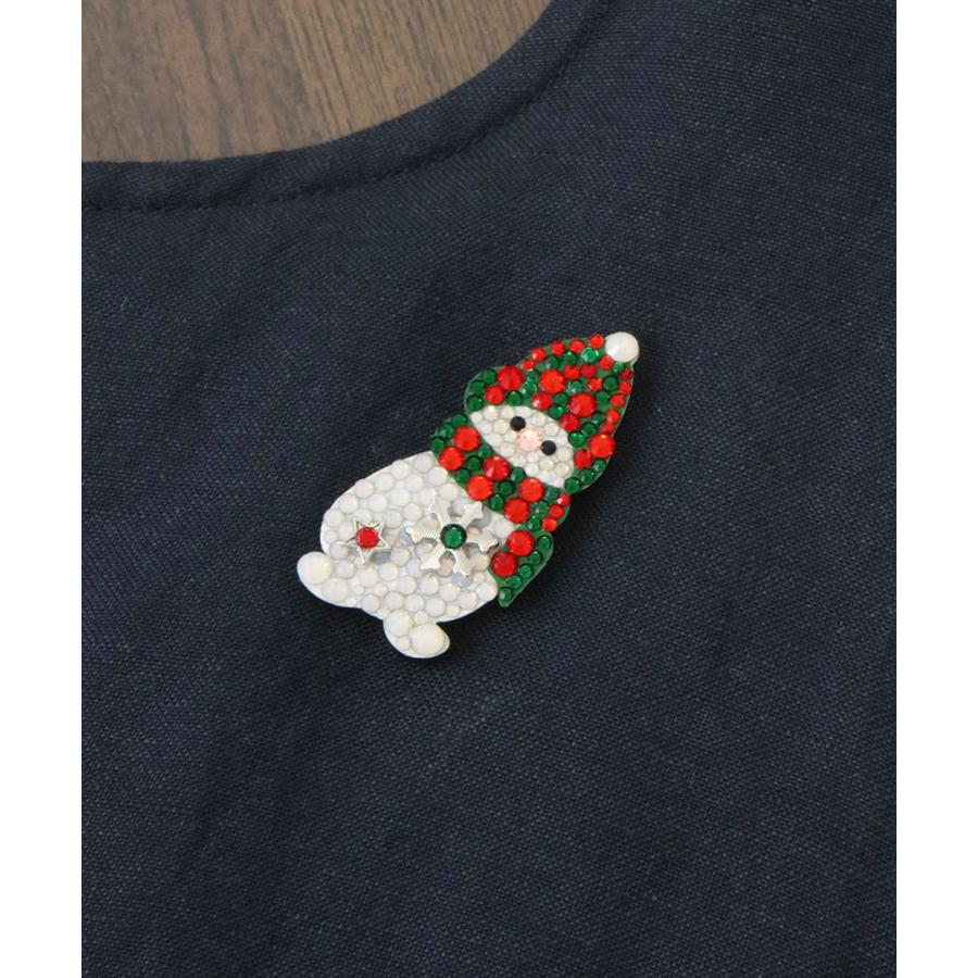 ヴァンテーヌ マグネット式ブローチ スノーマンモチーフ 雪だるま Xmas