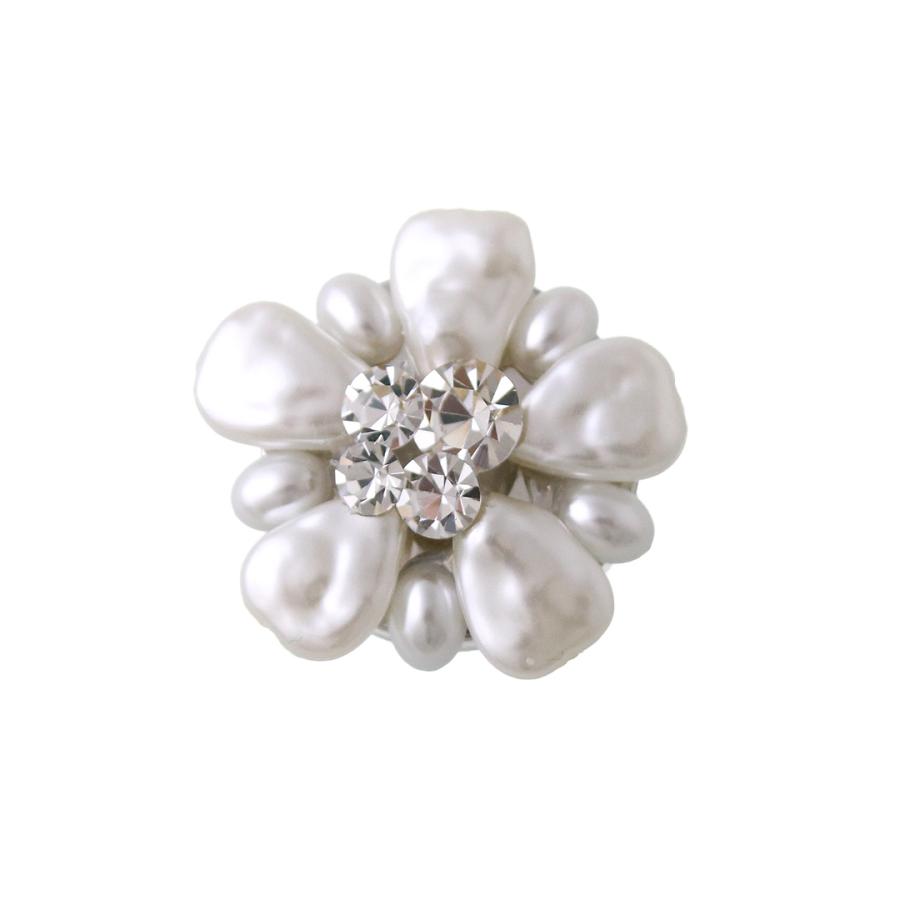 ヴァンテーヌ ボタンカバー ビジュー パール フラワー ストーン ボタン