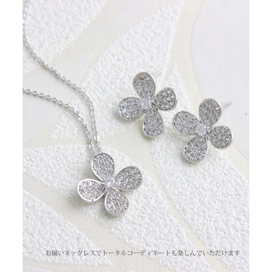 ヴァンテーヌ ピアス イヤリング フラワー パヴェ お花 結婚式
