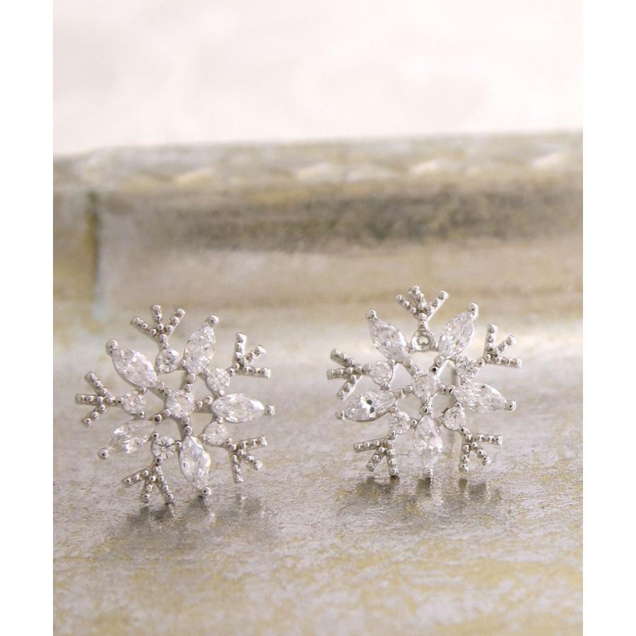 ヴァンテーヌ スノークリスタルピアス・イヤリング 雪の結晶 上品 金属