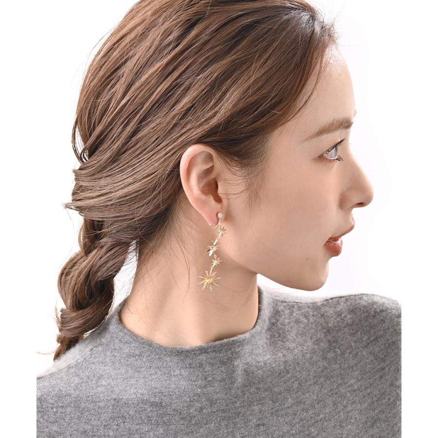 ヴァンテーヌ ピアス イヤリング スター ロング ビジュー キュービック