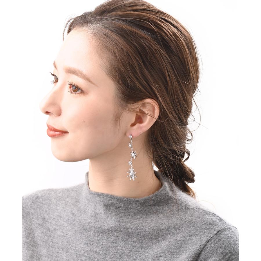 ヴァンテーヌ ピアス イヤリング スター ロング ビジュー キュービック