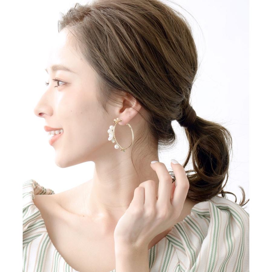 パール調フラワーフープピアス イヤリング 結婚式 2次会 大ぶり P1869 アクセサリーshop レディース かわいい P1869 神戸ヴァンテーヌ 通販 Yahoo ショッピング