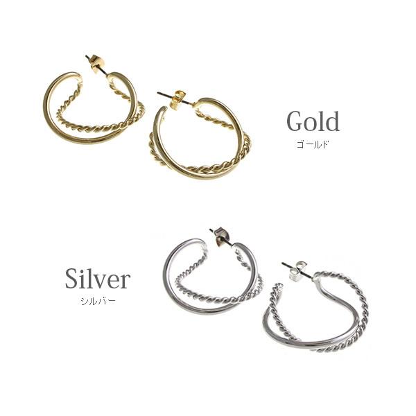 SALE ツイストクロスフープピアス シンプル 大人っぽい カジュアル
