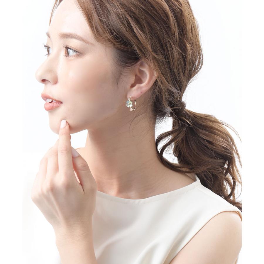 フラワーフープピアス・イヤリング 可愛い お花 シェル風 P5053 mbgt  