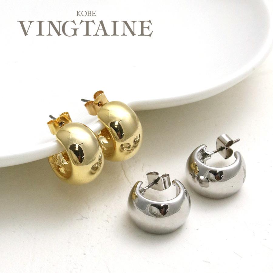 メタルハーフフープピアス(S) シンプル フープ 大人っぽい シンプル