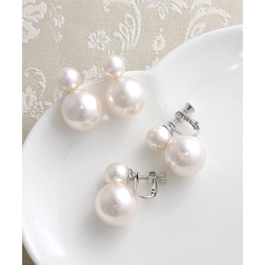 ヴァンテーヌ ピアス イヤリング パール ダブル (M) 10mm 16mm