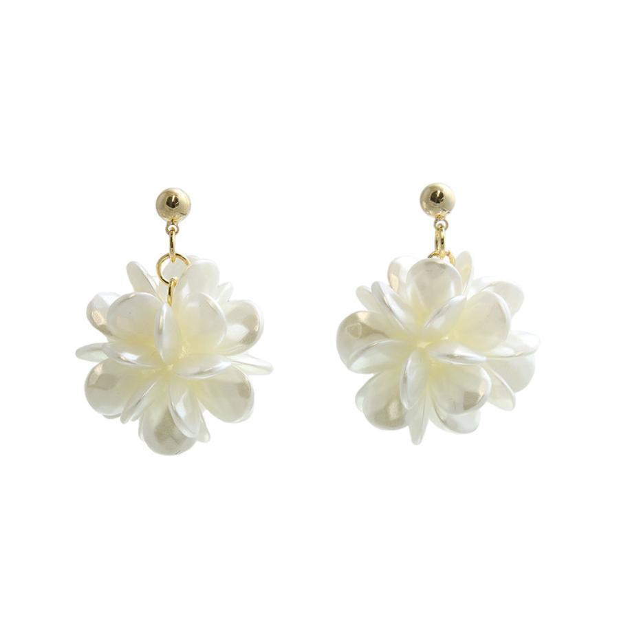 ヴァンテーヌ ピアス イヤリング フラワー 大ぶり パール調