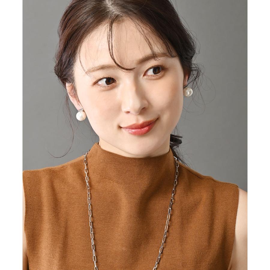 ヴァンテーヌ ピアス イヤリング メタルバー パール ぽってり シンプル