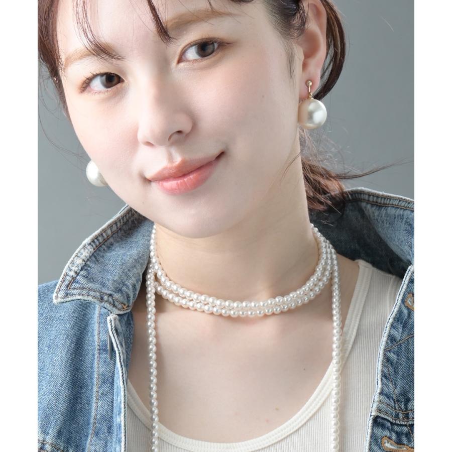 ヴァンテーヌ 20mmパールピアス イヤリング 揺れる 大粒 一粒パール