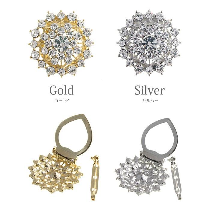 ヴァンテーヌ スカーフクリップ ビジュー ストールクリップ ブローチ