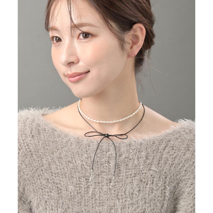 ヴァンテーヌ 淡水パール コードネックレス ステンレス 長さ調節
