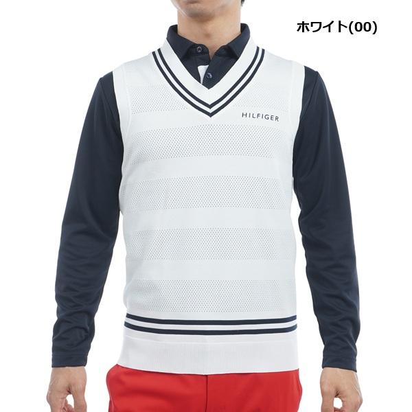 トミーヒルフィガーゴルフ メンズ シャドーストライプ クリケットニットベスト TOMMY HILFIGER GOLF THMA510 2025年春夏モデル | TOMMY HILFIGER GOLF | 01