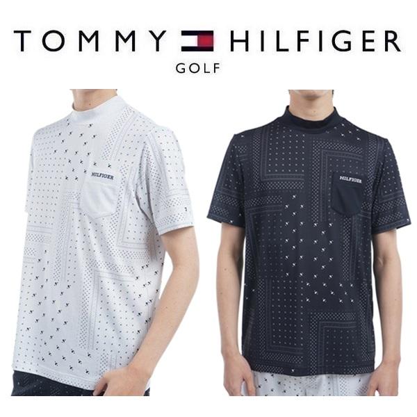 トミーヒルフィガー ゴルフ メンズ バンダナプリント 半袖モックネックシャツ TOMMY HILFIGER  THMA524 2025年春夏モデル | TOMMY HILFIGER GOLF