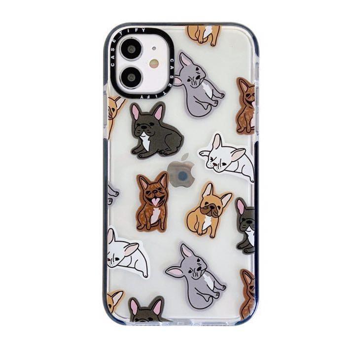 iPhone12 ケース カバー フレンチ ブルドッグ かわいい 犬 おしゃれ スマホ 保護 フレブル :bulldog-iPhone:一度来てみて VINTEL雑貨店 通販 モノトーン 犬 ハンドストラップ付き