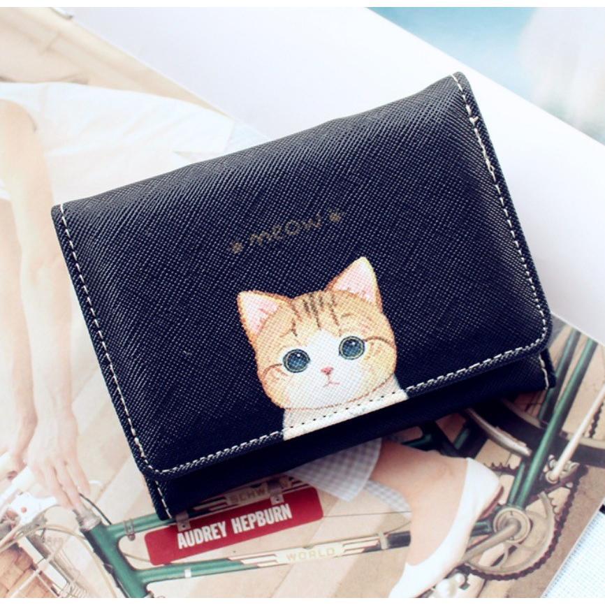三つ 折り 財布 ミニ 財布 軽量 ねこ 猫 コンパクト レディース 大人 子供 Tri Fold Cat Wallet 一度来てみて Vintel雑貨店 通販 Yahoo ショッピング