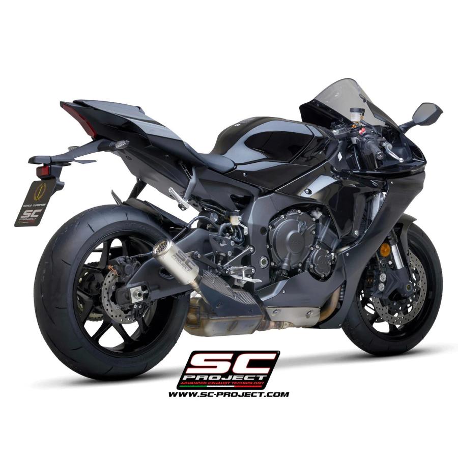 【限定販売】 バイク マフラー SCプロジェクト ヤマハ YZF R-1 CRTサイレンサー R-1M スリップオン メッシュエンド付き 15-19