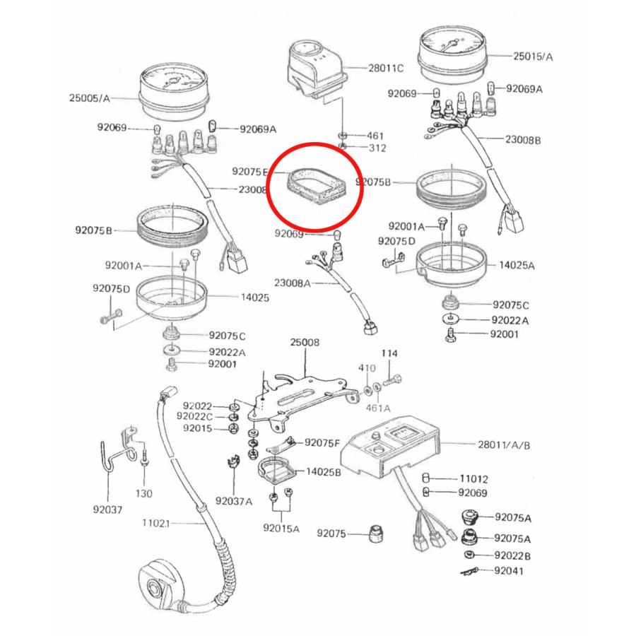 カワサキ Z1000R / Z1000J 他 フューエルゲージ用ダンパー リプロ